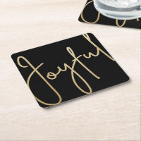 JOYFUL Gold Faux Foil on Black