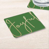 JOYFUL Gold Faux Foil on Green