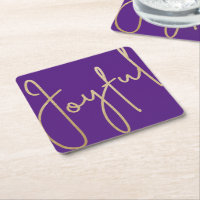 JOYFUL Gold Faux Foil on Purple