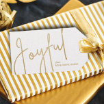 JOYFUL Gold Faux Foil White Gift Tags<br><div class="desc">Joyful in a faux gold foil script and your names in chic lettering,  these white gift tags or party favor tags are stylish for any Christmas holiday occasion.</div>