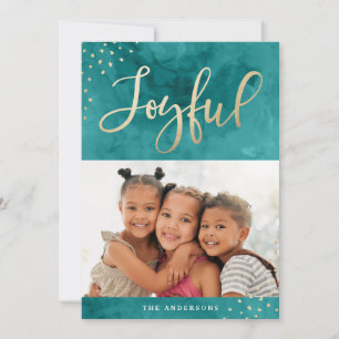 Joyful Gold Holiday Photo Card