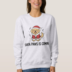 Joyful Golden Retriever Dog Santa Outfit Christmas Sweatshirt