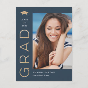Joyful Grad Editable Colour Graduation Postcard