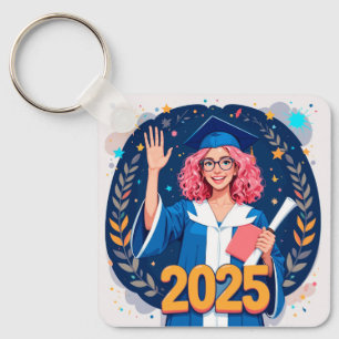 Joyful Graduate of 2025 Celebrating Achievement Keychain