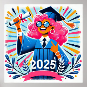 Joyful Graduate of 2025 Celebrating Achievement Poster