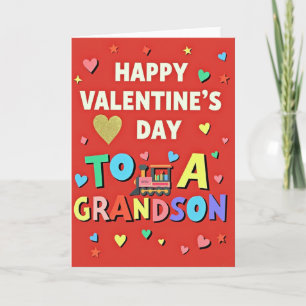 Joyful Grandson Valentines Day Card