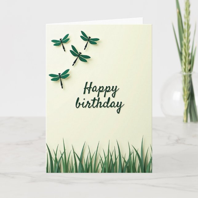Joyful Green Insect Card (Front)