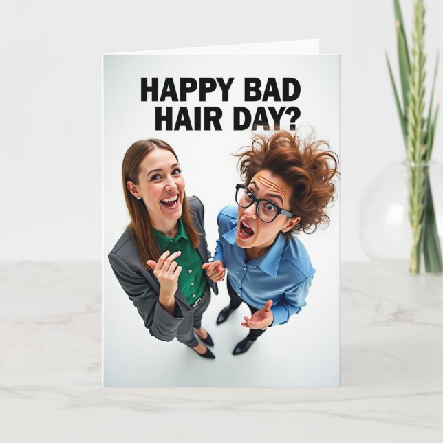 Joyful Hairstyle Birthday Card (Front)