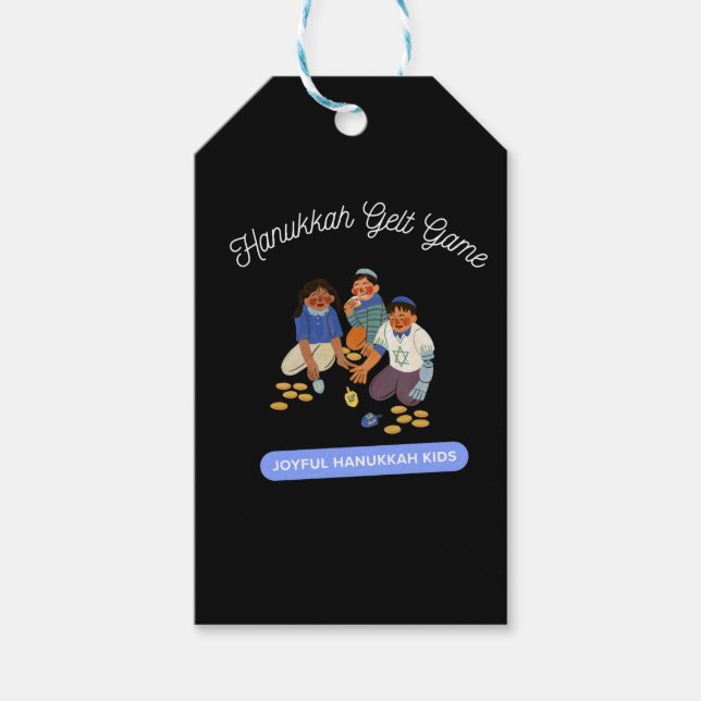 Joyful Hanukkah Kids Gift Tags (Front)