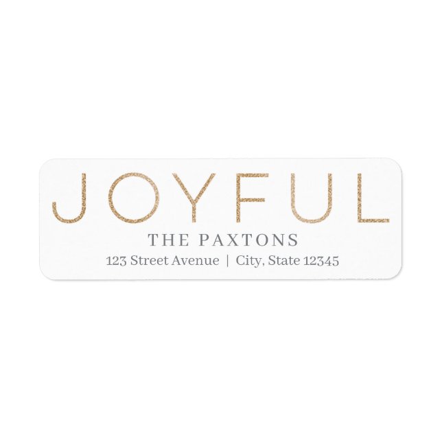 Joyful Heart EDITABLE COLOR Holiday Address Label (Front)