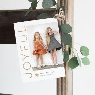 Joyful Heart EDITABLE COLOR Holiday Photo Card