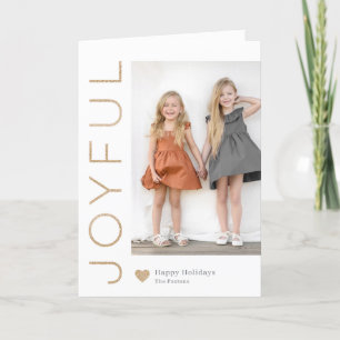 Joyful Heart EDITABLE COLOR Holiday Photo Card