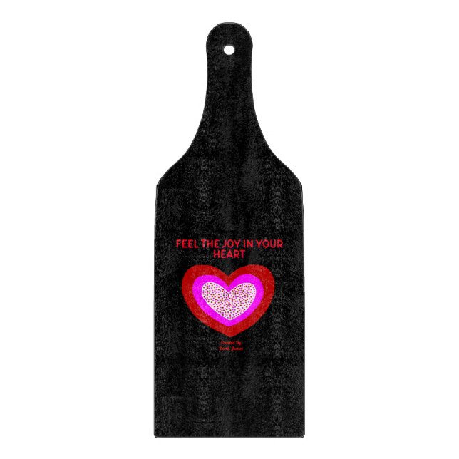 Joyful Heart Glass Cutting Board (Front)