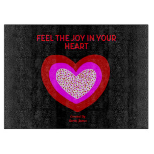 Joyful Heart Glass Cutting Board