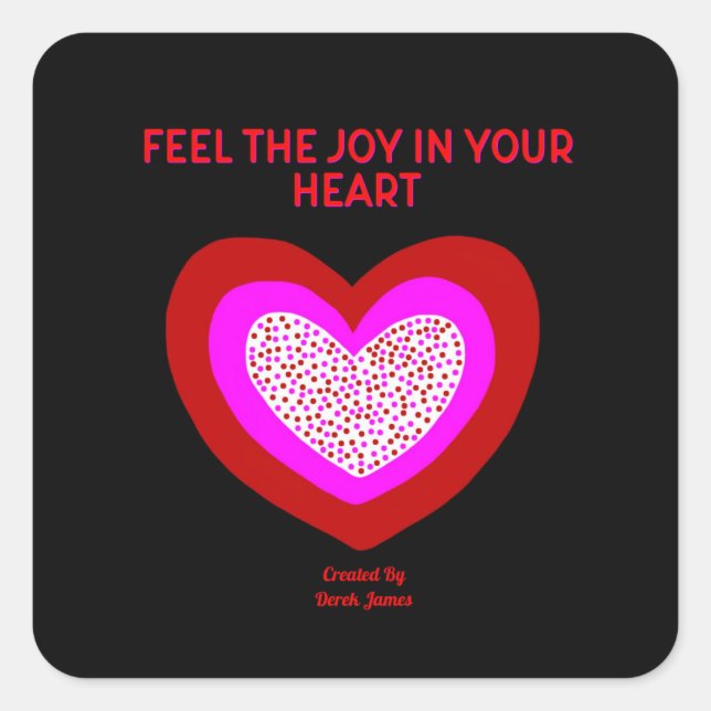 Joyful Heart Square Sticker (Front)