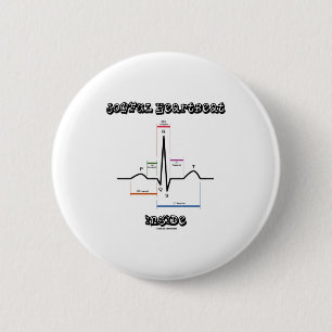 Joyful Heartbeat Inside ECG EKG Electrocardiogram 2 Inch Round Button