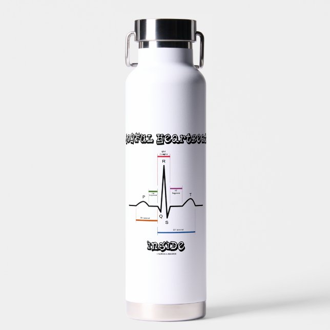 Joyful Heartbeat Inside Normal Sinus Rhythm EKG Water Bottle (Front)