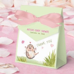 Joyful Hedgehog Garden Party Baby Shower Thank You Favor Box