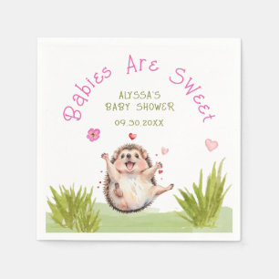 Joyful Hedgehog Garden Party Sweet Baby Shower Napkin