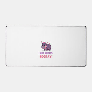 Joyful HIP HIPPO HOORAY MOO DENG Hippo Theme Zoo F Desk Mat