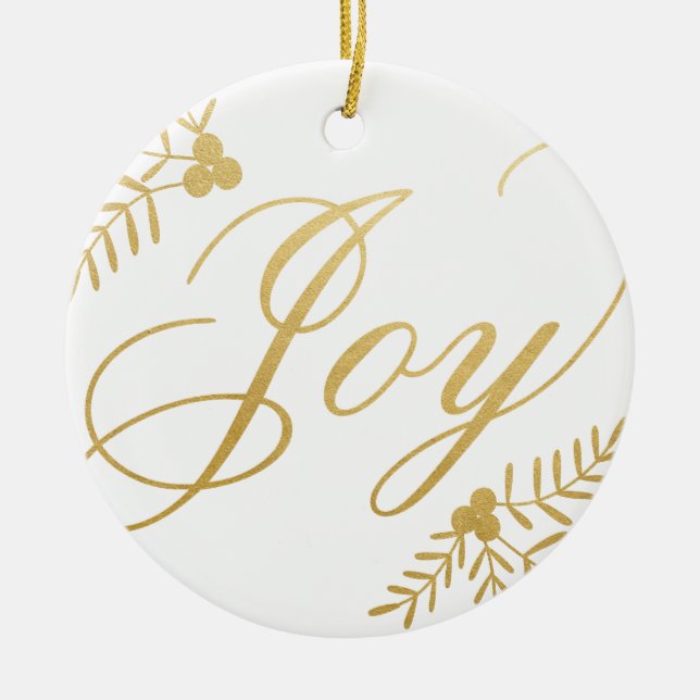 Joyful Holiday Ceramic Ornament (Front)