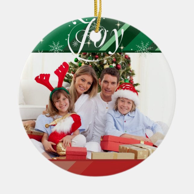 Joyful Holiday Ceramic Ornament (Front)