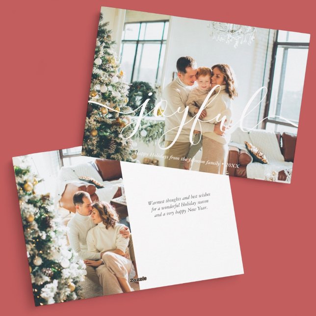 Joyful Holiday Christmas Modern Photo Card (Creator Uploaded)