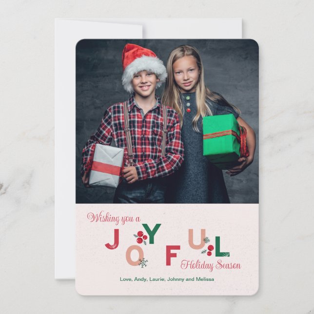 Joyful Holiday Photo Card (Front)