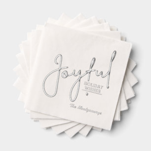 Joyful Holiday Wishes Foil Stamped Napkins