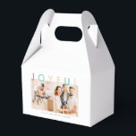 Joyful Holidays Modern Simple Colourful Fun Holida Favor Box<br><div class="desc">Design is composed of simple serif and sans serif typography. Add a custom photo and family name and year.</div>