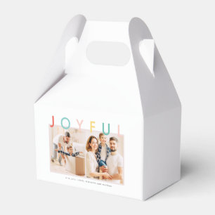 Joyful Holidays Modern Simple Colourful Fun Holida Favor Box