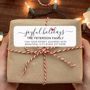 Joyful Holidays Script Holiday Return Address