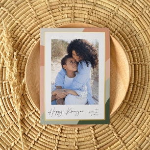 Joyful Hues Vertical Photo Kwanzaa Foil Holiday Card