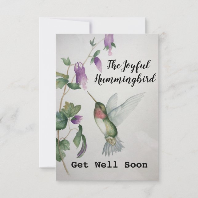 Joyful Hummingbird Get Well Card (Front)