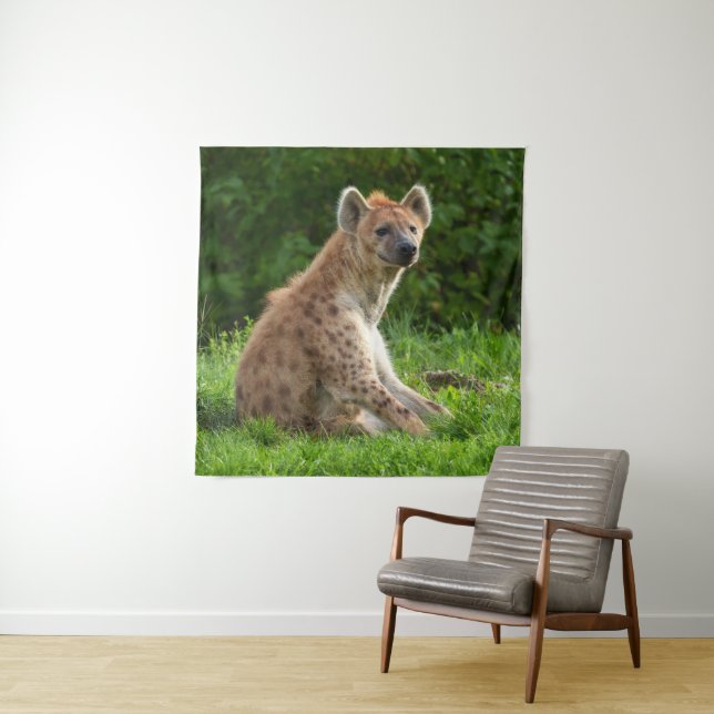  Joyful Hyena Amidst Greenery Tapestry (In Situ)