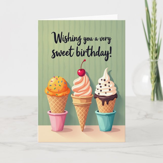 Joyful Ice Cream Birthday Card (Front)
