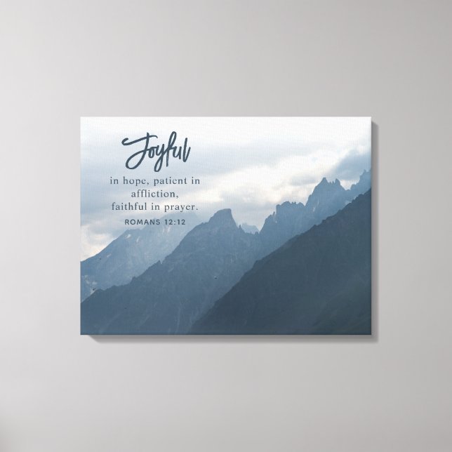 Joyful In Hope Christian Inspirational Canvas Print (Front)
