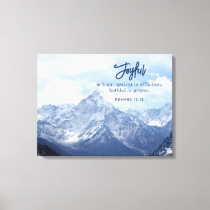 Joyful In Hope Christian Inspirational Mountain Canvas Print