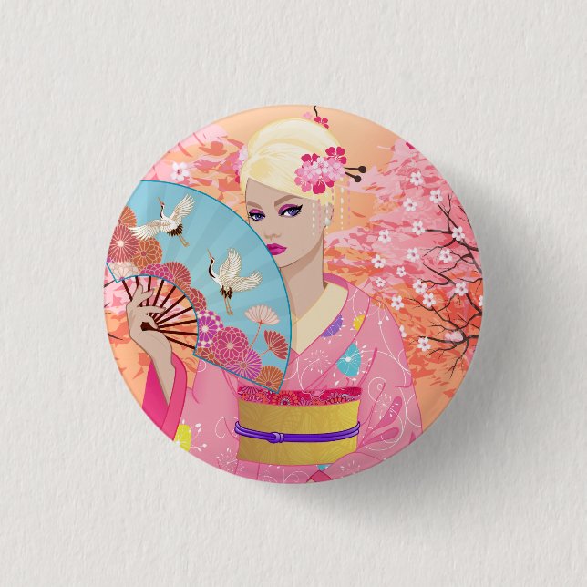 Joyful in Japan 1 Inch Round Button (Front)