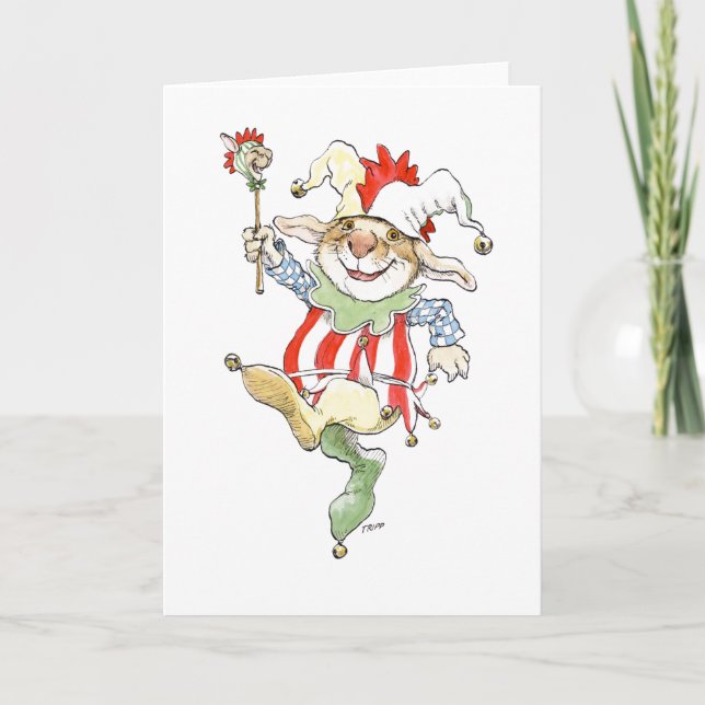 Joyful Jester Rabbit Card (Front)