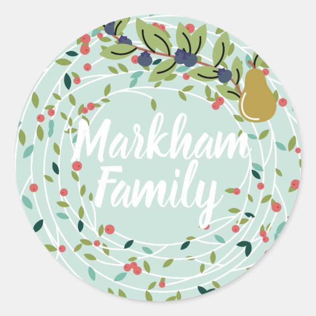 Joyful Joy Holiday Add Name Holiday Stickers (Front)