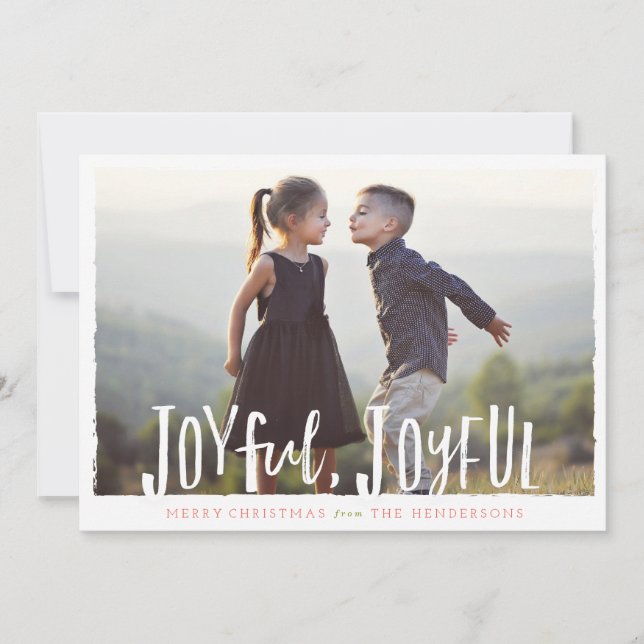 Joyful Joyful Hand Lettered Christmas Card (Front)