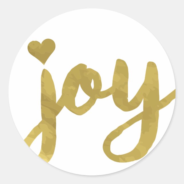 Joyful Joyful I've Got Joy Full of Joy Gold Art Classic Round Sticker (Front)