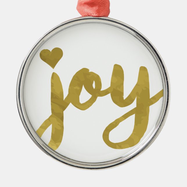 Joyful Joyful I've Got Joy Full of Joy Gold Art Metal Ornament (Front)