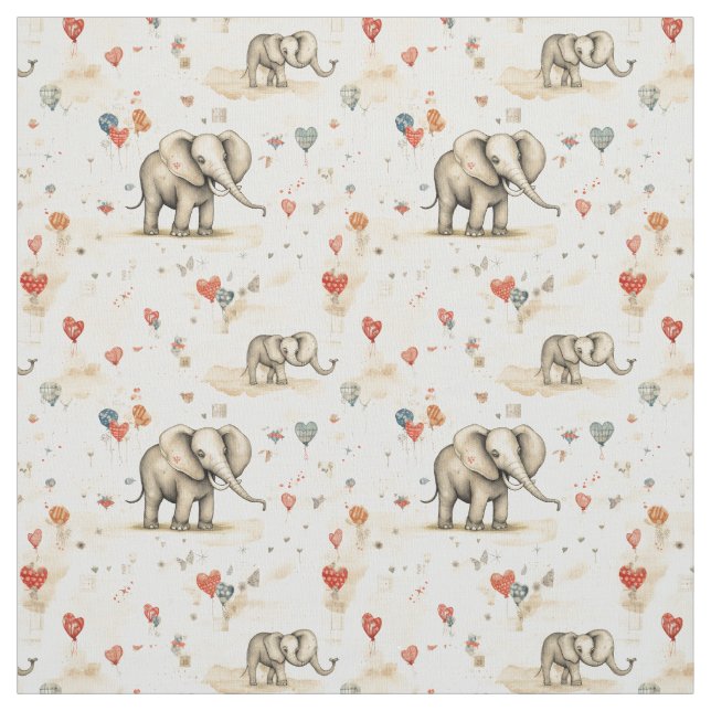 Joyful Jumbo: Whimsy Elephant Fabric (Swatch)