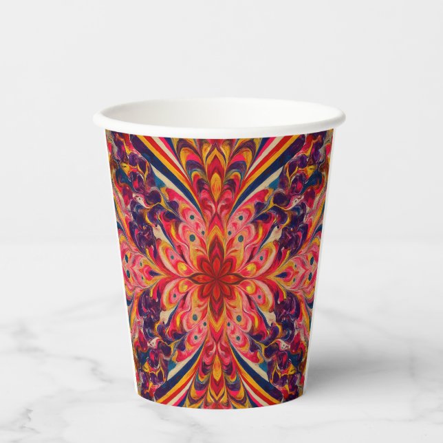 Joyful Kaleidoscope Color coffee Mug Paper Cups (Front)