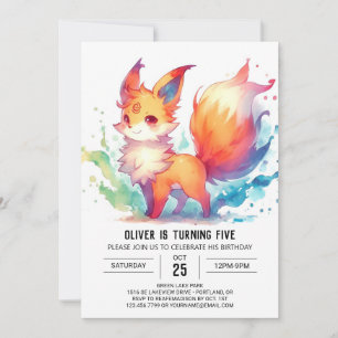Joyful Kids Fox Birthday Invitation