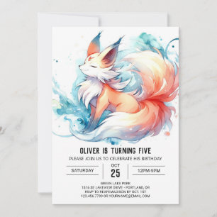 Joyful Kids Fox Birthday Invitation