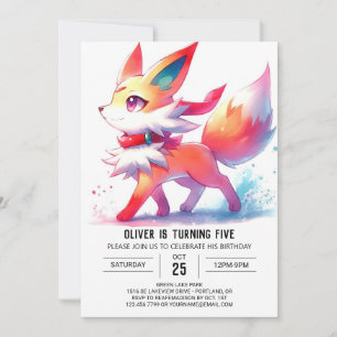 Joyful Kids Fox Birthday Invitation
