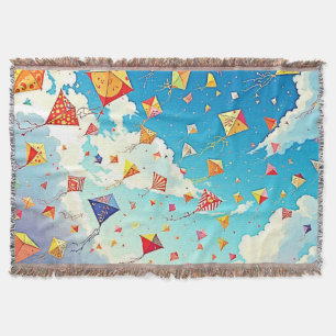 Joyful Kites Soaring High Throw Blanket